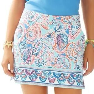 Lilly Pulitzer seashell marigold skort with pockets 10 EUC